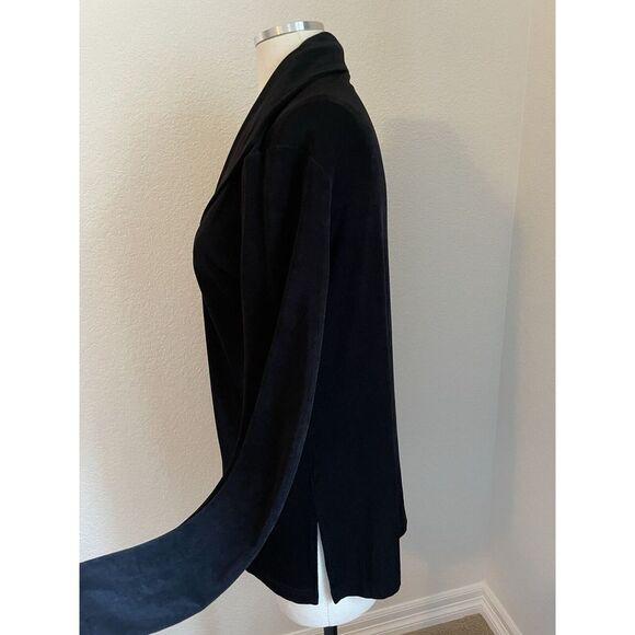 French Laundry Long Collared Draped Cardigans Textured Single Clasp Stretchy - Picture 5 of 6